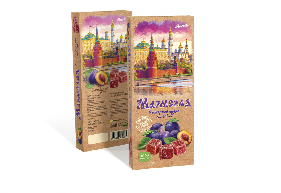  Сладарт Мармелад Сливовый МОСКВА в сахарной пудре (642), 200г   в Симферополе