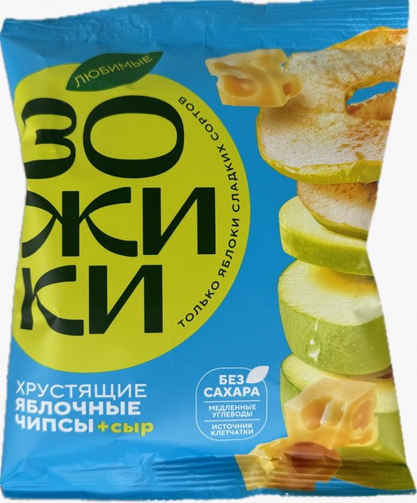 №1 Зожики Яблочные чипсы с сыром, 25г  в Симферополе